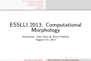 غلاف كتاب ESSLLI 2013: Computational Morphologyزززز بقلم اخصائي صوتبات غلاف كتاب ESSLLI 2013: Computational Morphologyزززز بقلم اخصائي صوتبات